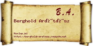 Berghold Arétász névjegykártya